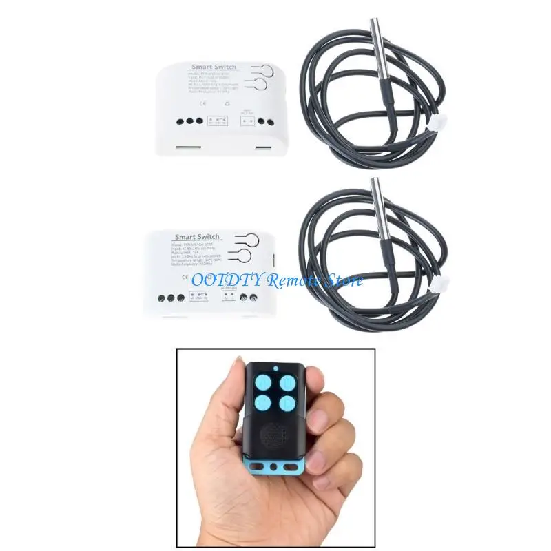 Modulo commutazione a temperatura intelligente WiFi USB5V o 7-32V/85-250V Monitoraggio del termostato 10A Modulo relè