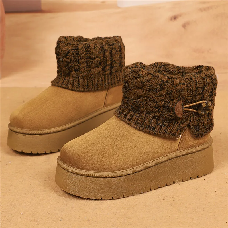 

Fashion Woman Snow Boots Comfortable Suede Winter Boots Women Plush Warm Boots Platform Casual Women's Ankle Boots botas mujer