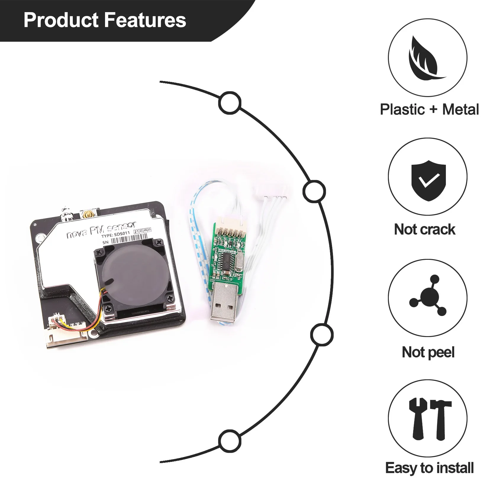 PM-sensor SDS011 Hoge precisie laser R PM2.5 PM10 Luchtkwaliteitsdetectiesensor