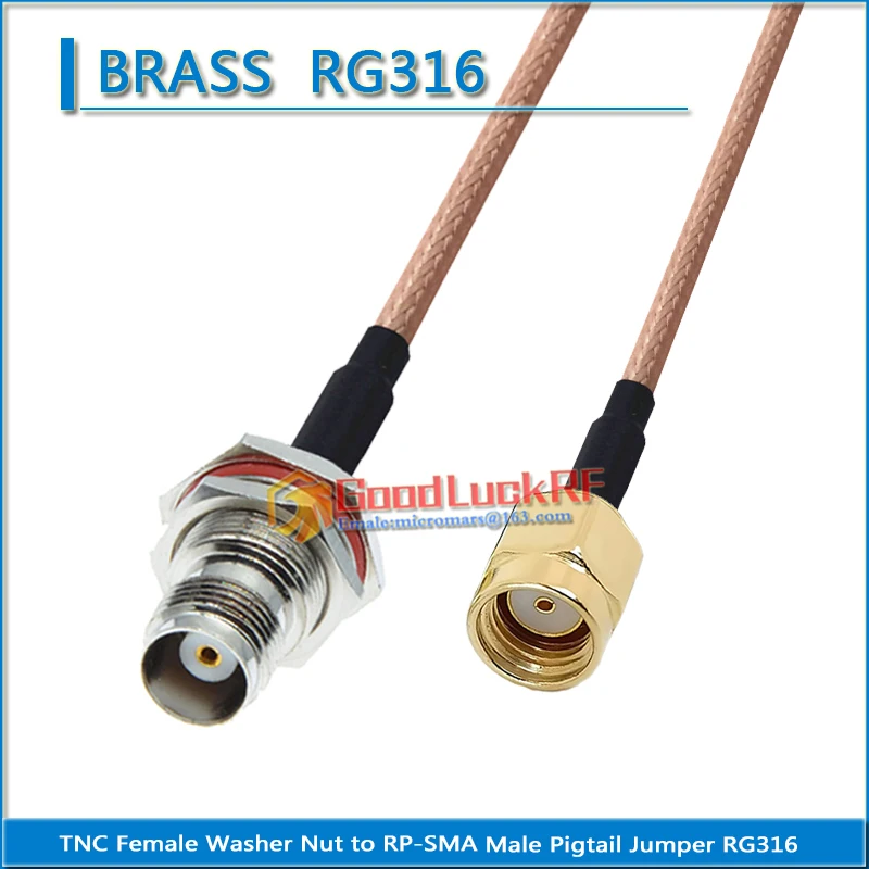 

TNC Female O-ring Bulkhead Panel Mount Washer Nut to RP-SMA RPSMA RP SMA Male Coaxial Type Pigtail Jumper RG316 extend Cable