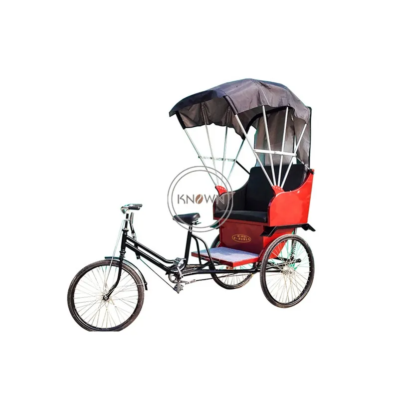 Adult Passenger Cargo Carrier Bike Tourist Passenger Car Human Power Rickshaw Tricycle with Pedals