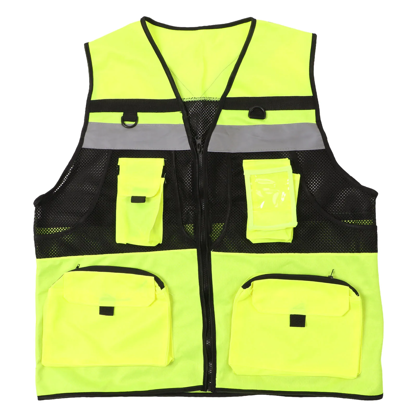 ZK40 Reflective Vest High Visibility Multiple Pockets Waterproof Breathable Safety Vest for Men Women