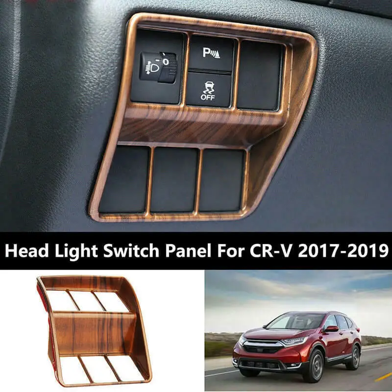 for Honda CR-V 2017-2019 Car Peach Wood Grain Headlight Switch Panel Cover