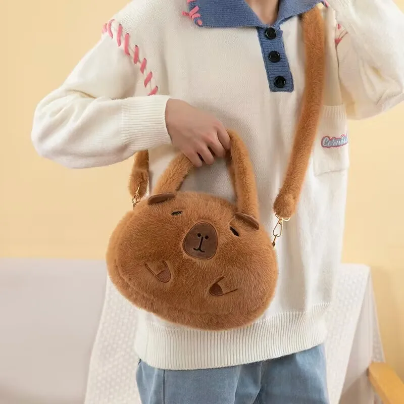 Capybara Plush Backpack Kawaii Fashion Plushie Doll Fur Bag Children\'s Bag Shoulder Bag Mini Knapsack Bags Gifts For Girlfriend