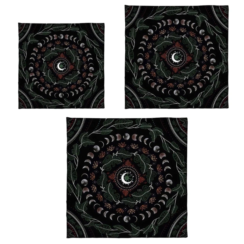 Tarot Card Tablecloth Altars Cloth Moon Phases Astrologys Tablecloth Divinations Card Mat Tapestry Wall Decoration