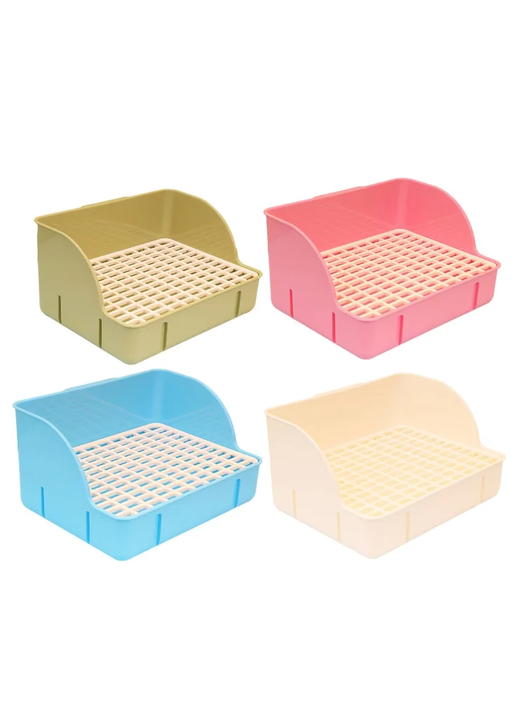 Rabbit Litter Box Pee Pan Tray Pet Toilet Corner Toilet Box Litter Pan Bunny Trainer for Small Animals Chinchillas Rats