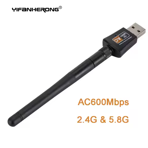 600Mbps Wifi Adapter Dual Band 2.4G/5.8G Wireless Network Card Adapter 802.11ac USB Wifi Adapter For Desktop/Laptop/PC