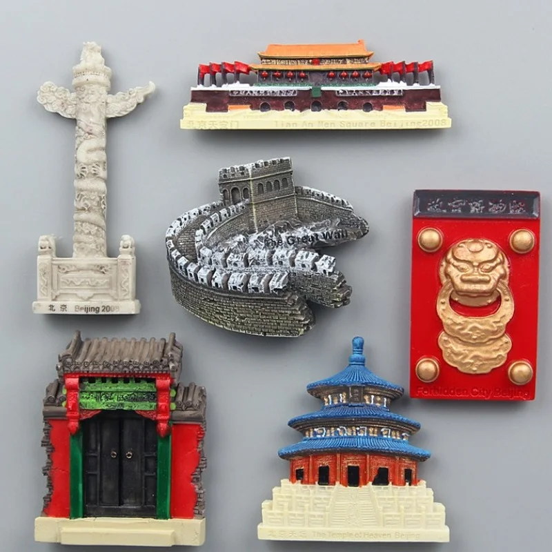 3D pechino souvenir da viaggio magneti da frigo cina pechino la grande parete souvenir turistici adesivi magnetici per frigorifero