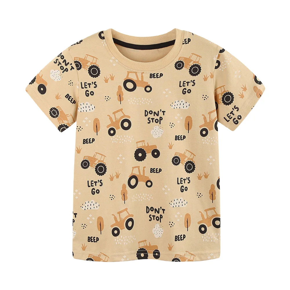 

Jumping Meters 2-7T Boys Tshirts Children's Tees Cars Printed Summer Boys Girls Hot Selling Toddler Kids Tops Costume Shirts