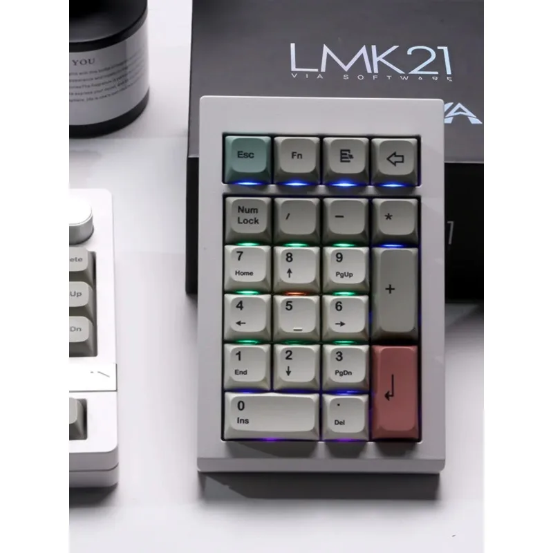 

ZUOYA LMK21 Комплект клавиатуры, алюминиевый Tuotuo, механическая цифровая 21-клавишная клавиатура, беспроводная панель, RGB-подсветка, поддержка VIA, аккумулятор 1000 мАч