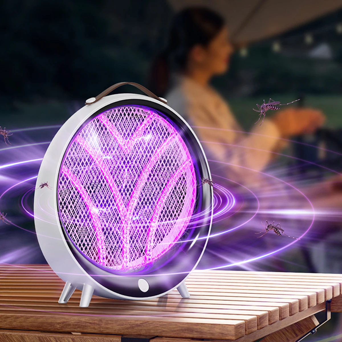 Rechargeable Mosquito Killer Lamp, Outdoor Purple Light Mosquito Trap, Indoor and Outdoor Mosquito Killer Device image 2