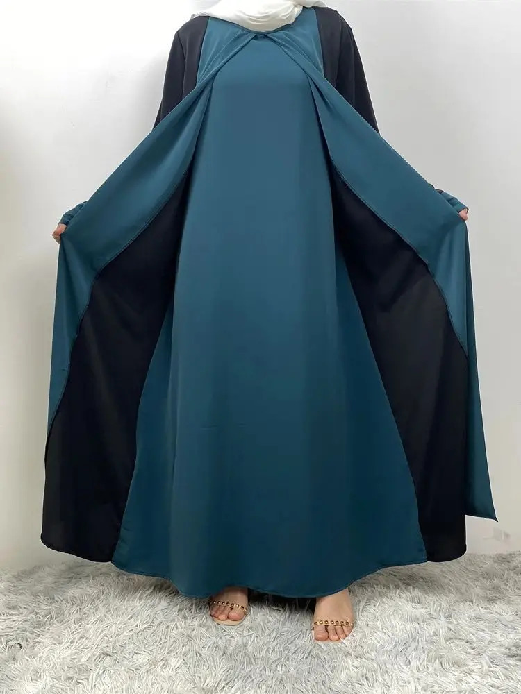 Abaya musulmane de luxe pour femmes, faux deux pièces, caftan islamique, robe modeste, caftan marocain, Ramadan, Eid, Dubaï