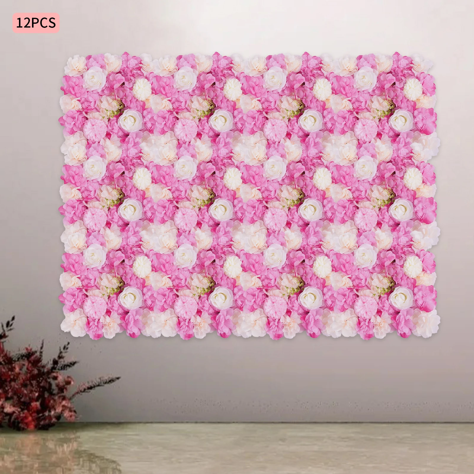 12pcs 3D Flower Wall Panel-12pcs Artificial Flower Wall Background Outdoors Decoration Festive Supplies Artificial Decorations