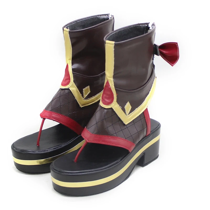 6'h\b/5;e,8\v,5/Game Genshin Impact Kuki Shinobu Brown Shoes Japanese Boot Women Cosplay Shd;5'b\7/m' view 6