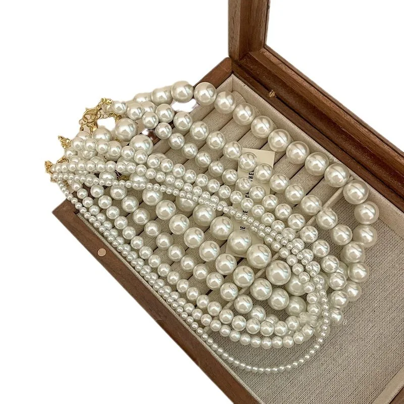 4-12MM Pearl Necklace Imitation Pearls Luxury Fashion Jewelry for Women High Quality Gift