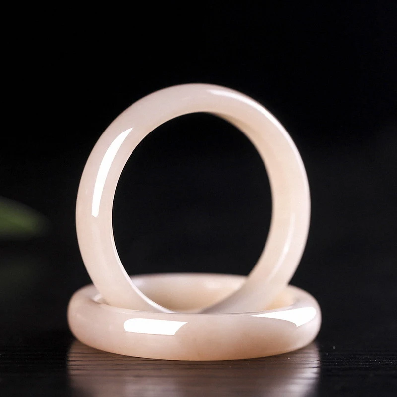 

Розовый плоский браслет Hetian для женщин, браслет из горного нефрита.