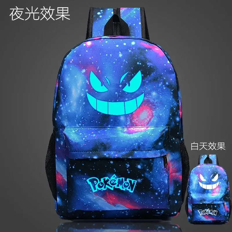 Gengar Monster Anime School Bag noctilucous Luminous backpack student bag Notebook backpack Daily backpack Glow in the Dark