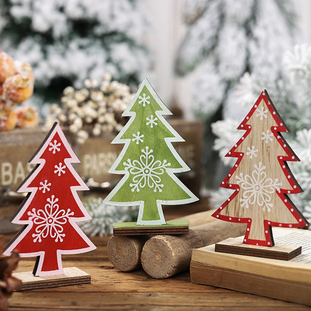 

Xmas Party Christmas Tree Mini for Decoration Table Top Trees Ornament Centerpieces Wooden