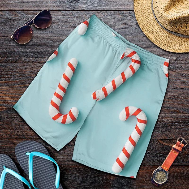 New Candy 3d Print Short Gyms Summer Daily Sports Trunks For Men Loose Quick-drying Breathable Outdoor Sports Funny Ice Shorts