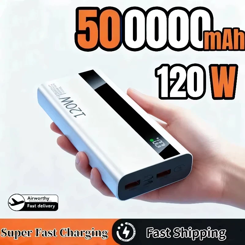 

XIAOMI 50000 мАч Power Bank 120 Вт Быстрая зарядка Портативное зарядное устройство большой емкости Moblie Powerbank для iPhone Samsung Huawei