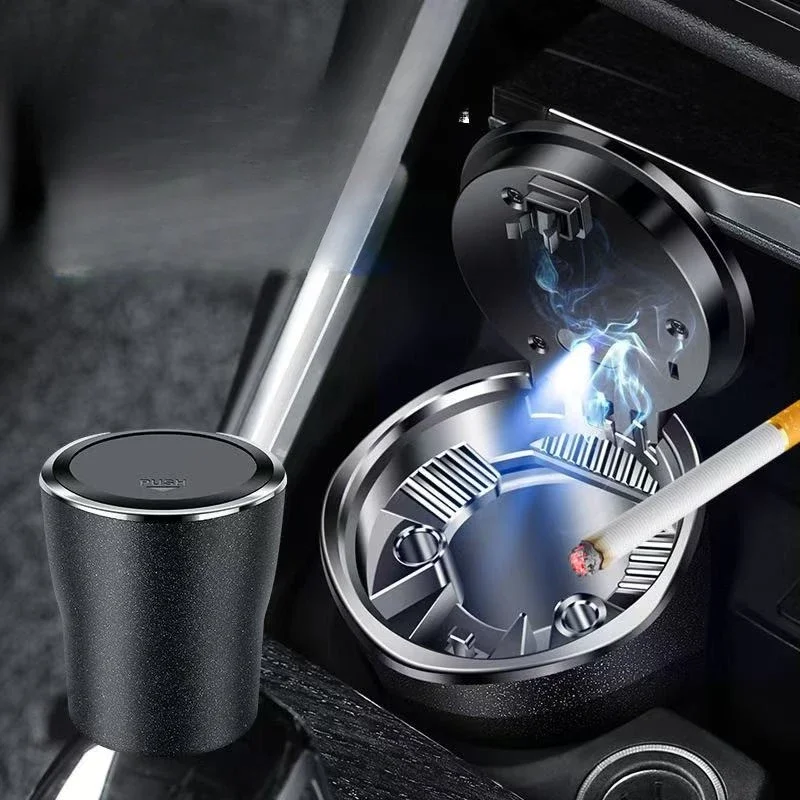 1pcs Automotive creative personality multifunctional ashtray universal flash point ashtray storage indoor small trash can.