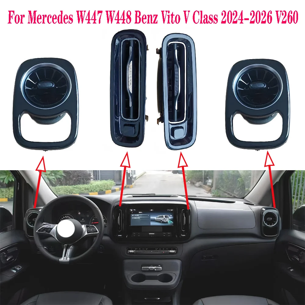 Image of Für Mercedes W447 W448 Auto Vordere Mittlere Klimaanlagen-Lüftungsgitter Luftauslass-Baugruppe für Benz Vito V-Klasse 2024-2026 V260