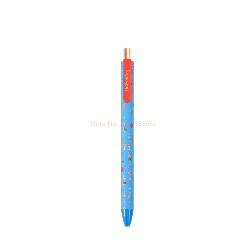 12pcs Anime Kitty Click Gel Pen Cute 0.5mm St Quick-Drying Black Signature Pen Student Stationery Gifts Wholesale