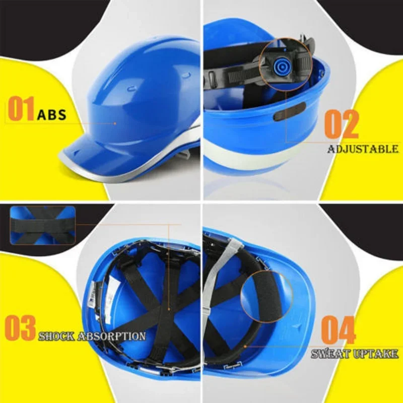 Diamante V Baseball Reversível Adesivo Capacete De Segurança, Alta Oi Vis, Bump Cap, Proteção De Segurança, Construção