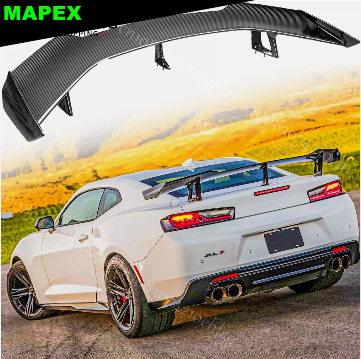 Car Styling ABS Material Rear Trunk Spoiler Wing For Chevy Camaro ZL1 1LE Style LT RS SS 2016-2022 Gloss Black