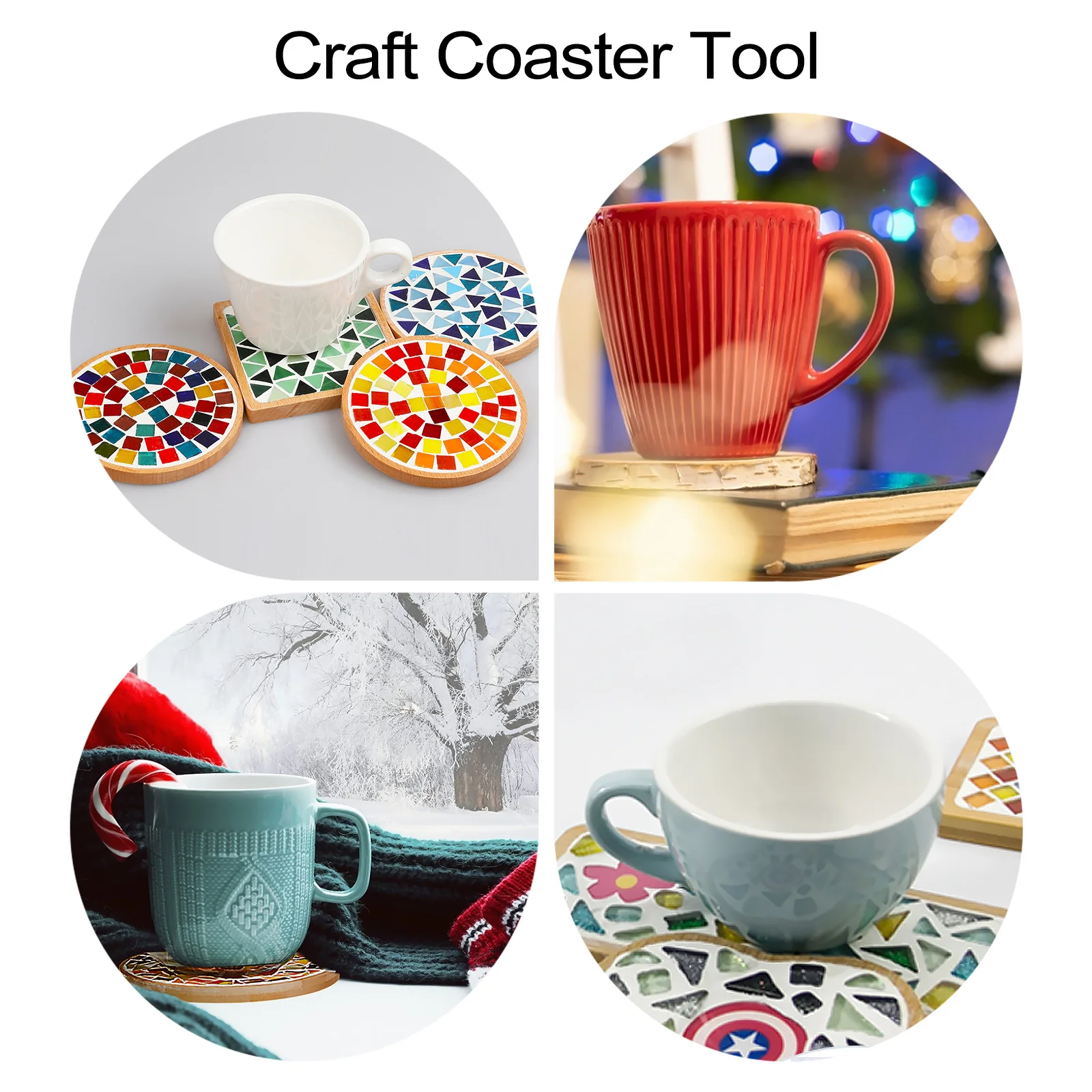 1 مجموعة جولة DIY فسيفساء كوستر كيت عيد الميلاد ثلج أداة للحرف اليدوية التعليم المبكر النشاط الوالدين اليدوية كوستر كيت #6