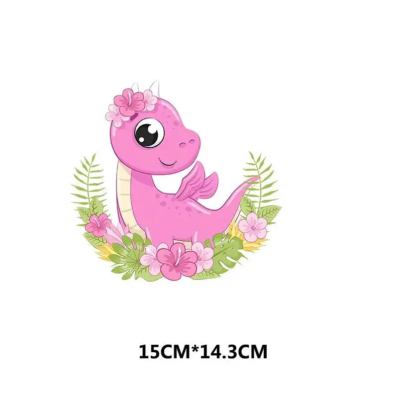 Dinossauro Kawaii Transferências de Calor, Ferro em Patches para Roupas, Menino Menina T-Shirt, Desenhos Animados Roupas Infantis Adesivos, Apliques
