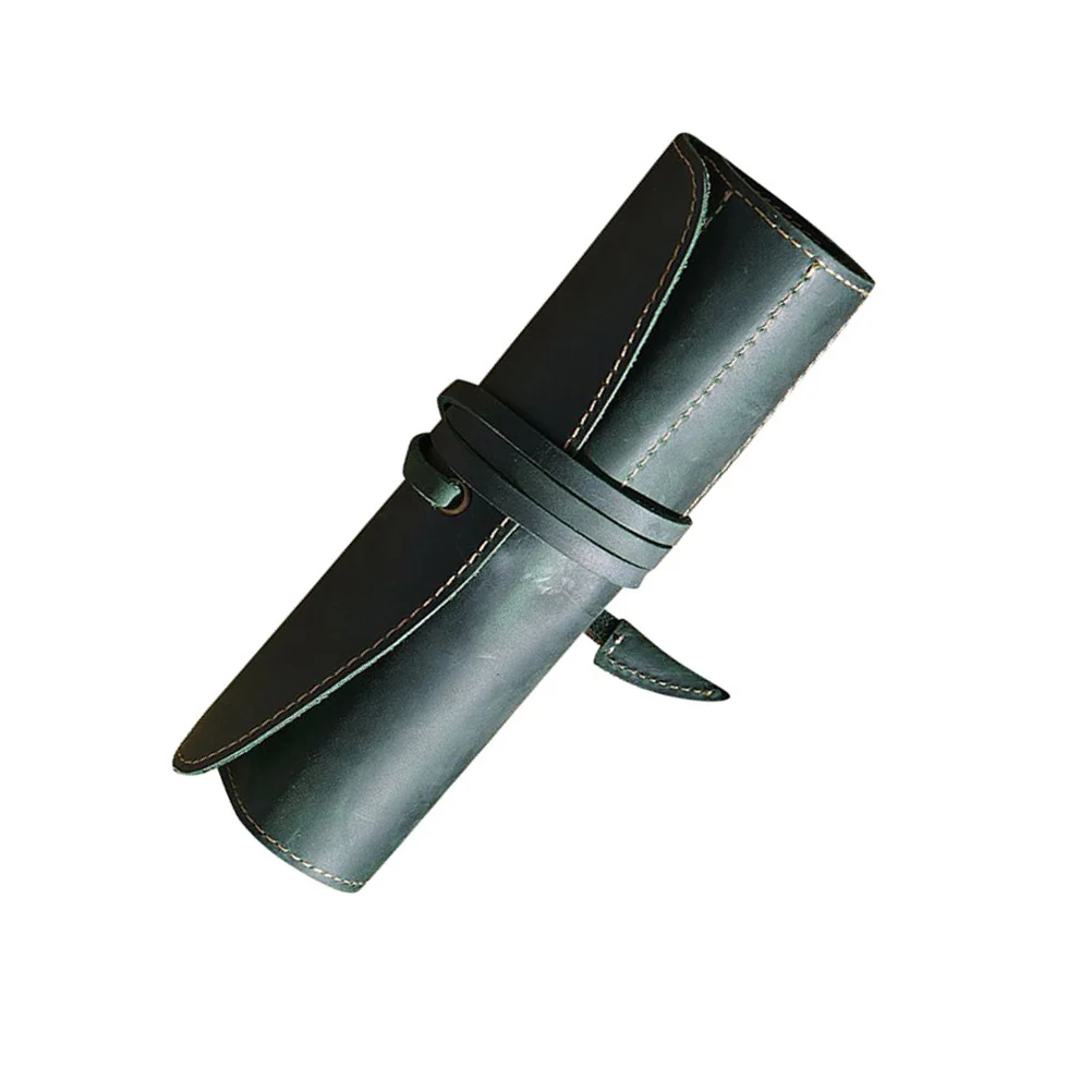 

Olive Green Vintage Handmade Pen Pouch Holder Case for Fountain Ballpoint Pens