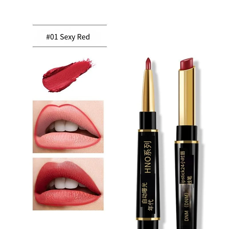 12 Color Double headed Lip Makeup Lipstick Pencil Waterproof Long Lasting Tint Sexy Red Lip Stick Beauty Matte Pen Lipstick