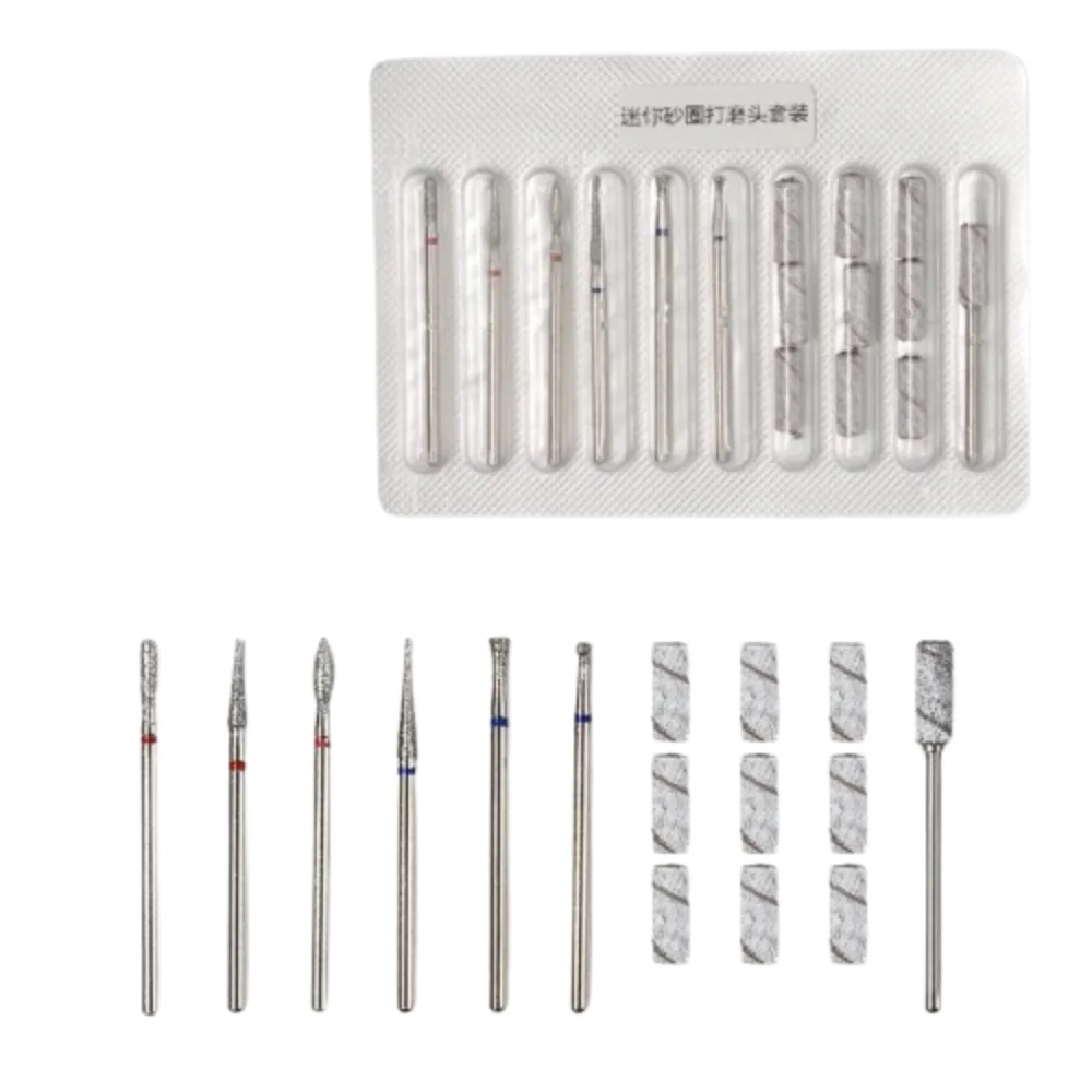 

10Pcs Russian style Nail Polishing Head Set High-hardness Wear-resistant Nail Art Drill Bit Kits Dead Skin Removal