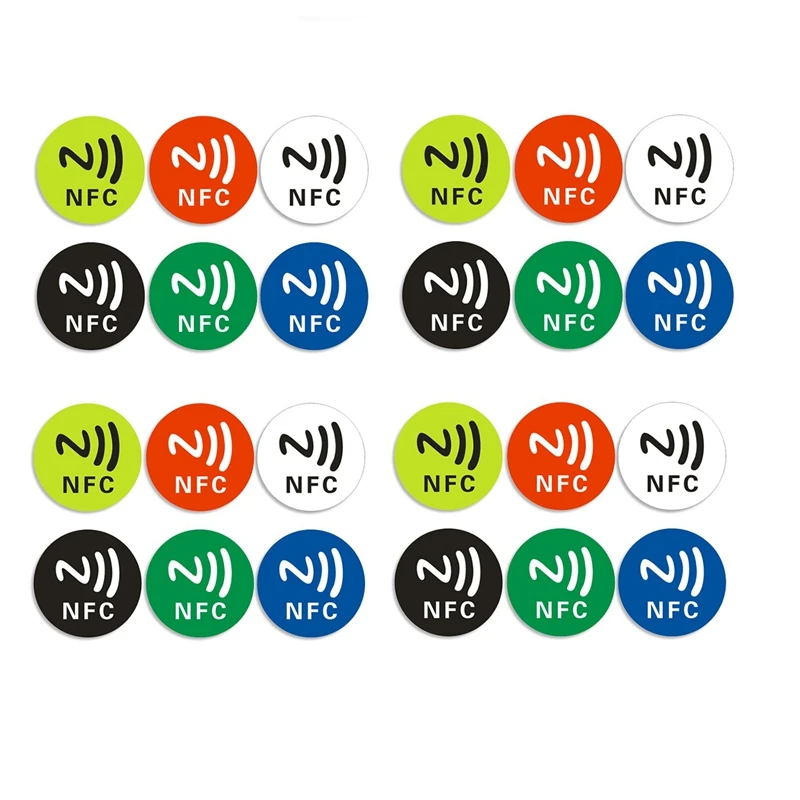 

24 шт., NFC Ntag213, наклейка TAG, универсальная этикетка, RFID-токен, патруль, 13,56 МГц, многоцветная для ярлыков, ETC, NFC-наклейки