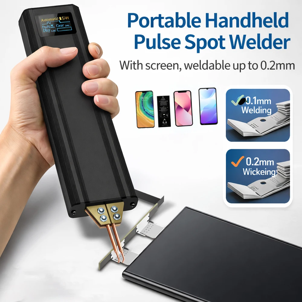 Docreate 567 Portable 80-Level Spot Welder with Digital Display, Adjustable Power For Cylindrical Li-ion Battery Welding