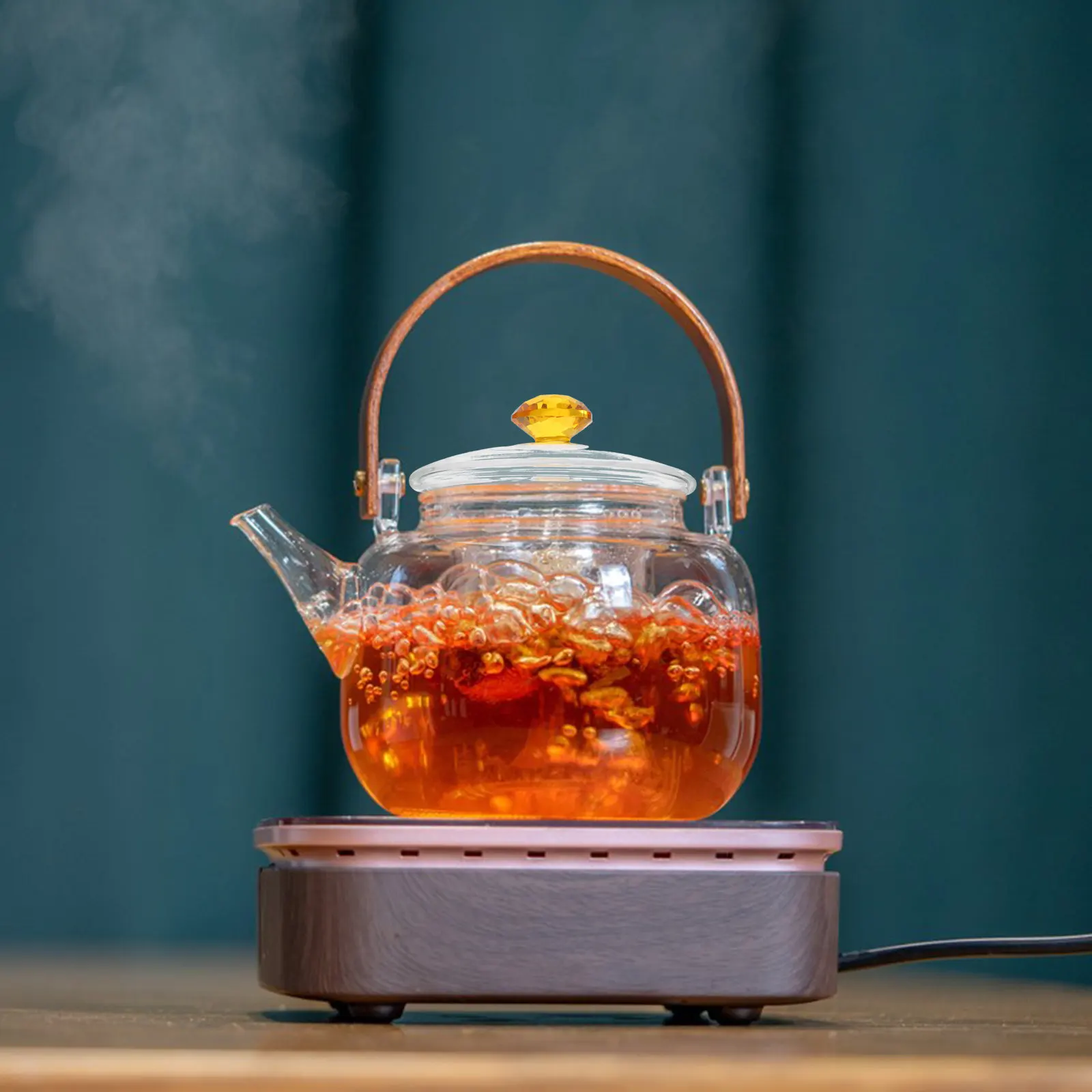 Replacement Glass Teapot Lid Transparent Tight Seal for Tea Steeping Observation Elegant Decorative Pot Lid Knob Cap Accessories
