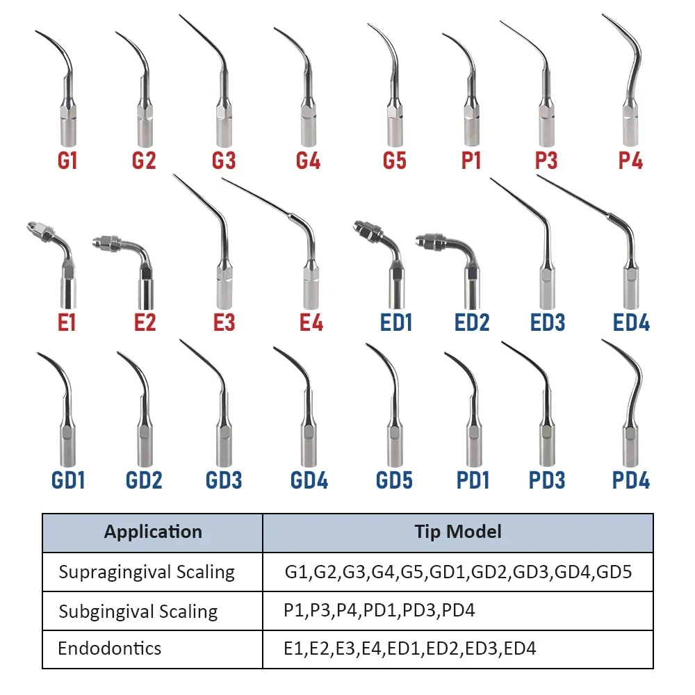 

5 Pcs Stainless steel Dental Ultrasonic Tooth Cleaning Machine Cutter Head scaler Tips For EMS/DTE/FRANCE/SATELEC/NSK/BAOLAI/SKL