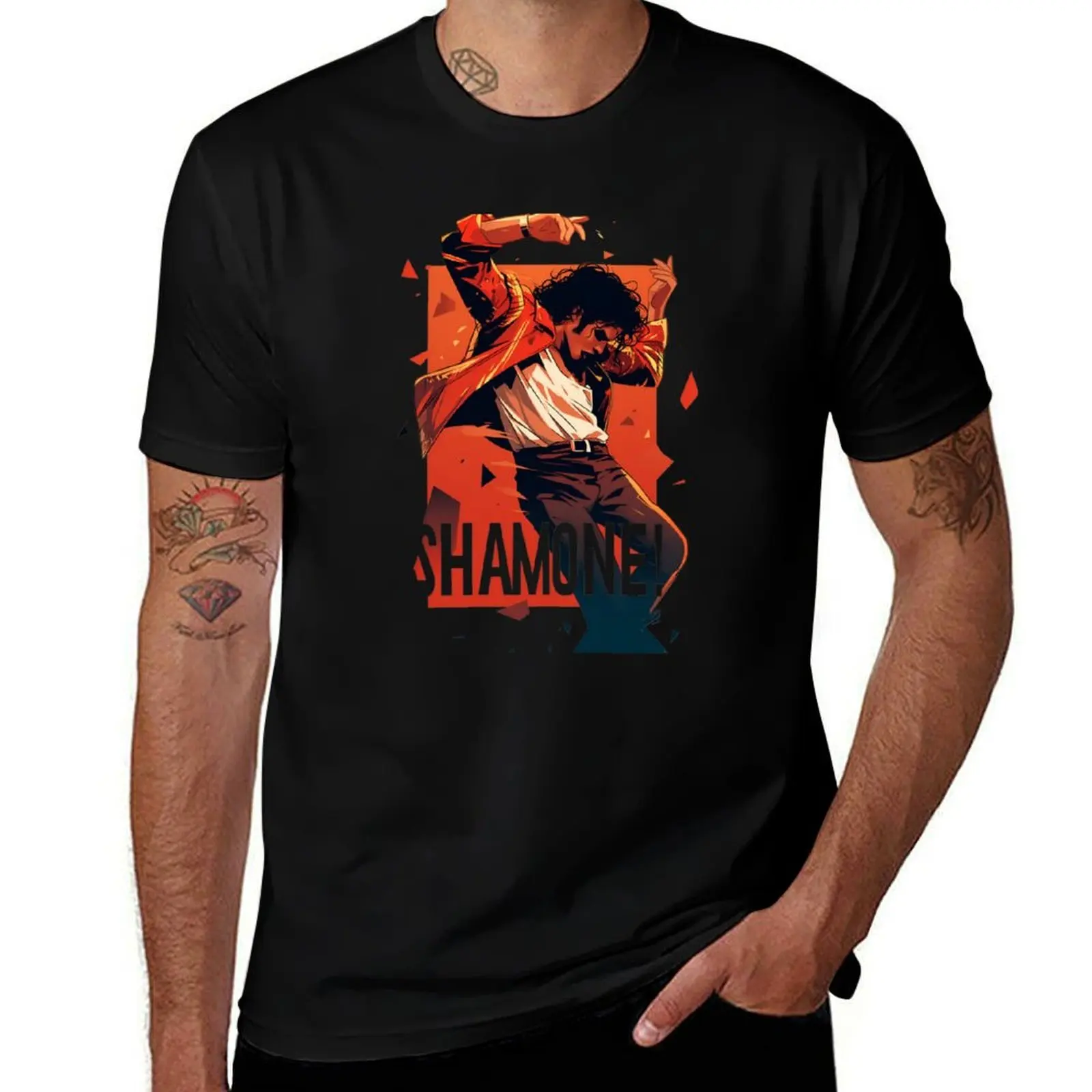 

Shamone! - Feel the Rhythm - Pop Music T-Shirt Luxury man customs cotton graphic tees heavyweight t shirts for men