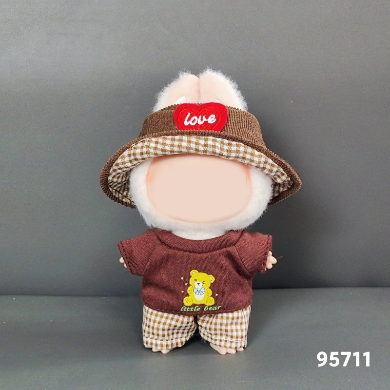 Ubranka dla lalek pluszowych 15-17 cm, urocze mini akcesoria do strojów dla koreańskich lalek Kpop Exo Labubu Idol, strój pokojówki, DIY, prezent dla dzieci