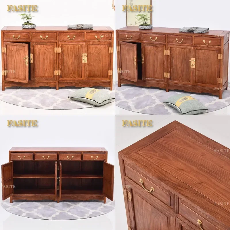 For Chinese Home Entrance Solid Rosewood Dining Side Cabinet Hedgehog Red Sandalwood Storage Wine Cabinet Furniture