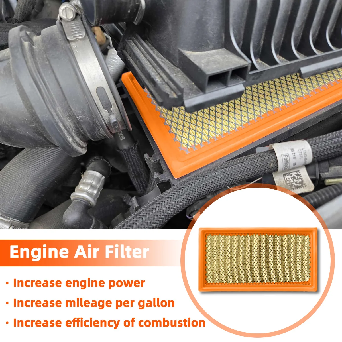 YONGRUN 1/2/5PCS Car Engine Air Filter Suitable For Ford/Lincoln/Mazda FA-1884 FA-1884 CA10242 5176WS 1AMFA00039 7T4Z9601A view 3