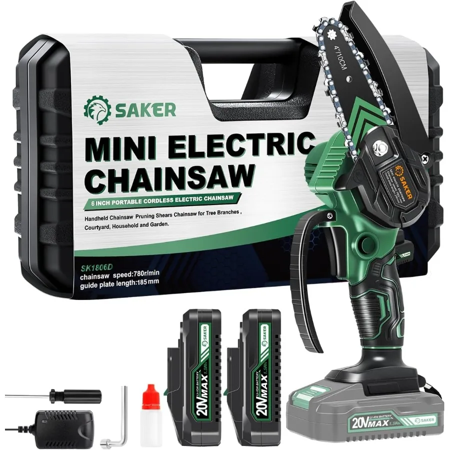 Mini motosierra 2025, nueva actualización, motosierras eléctricas, sierra de cadena portátil, inalámbrica, alimentada por batería, pequeñas sierras de cadena de mano P