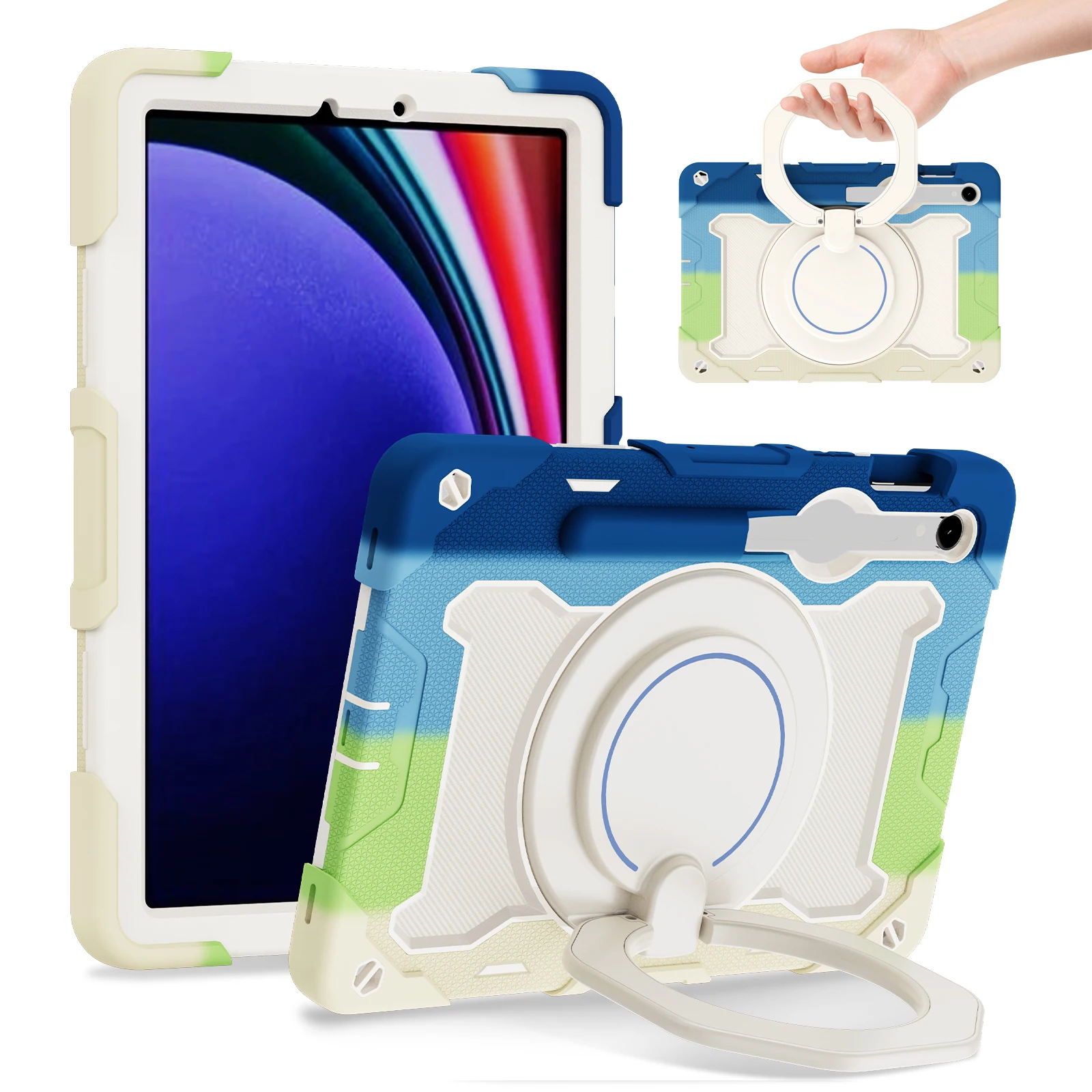 Rotating Stand Case For Samsung Tab S10 Lite S9 FE S8 S7 SM-X400 406 X520 526 X510 516 X710 716 X700 706 T870 875 876Armor Cover