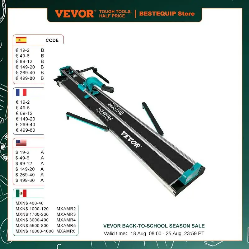 VEVOR 1200MM Tile Cutter, High Precision Manual Ceramic Floor Tiles Tile Cutter, 48 Inch Cutting Machine for Precision Cutting