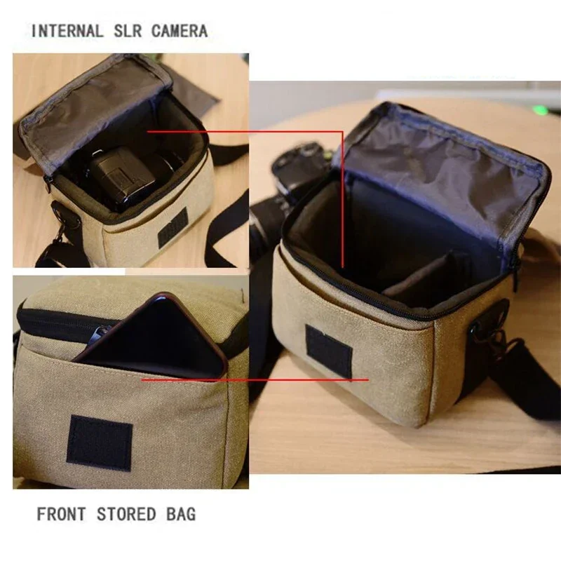 Borsa per fotocamera in tela per Canon EOS M10 M6 M5 SX60 SX50 SX30 SX510 1100D 1200D 1300D 450D 500D 600D 550D obiettivo 18-55mm