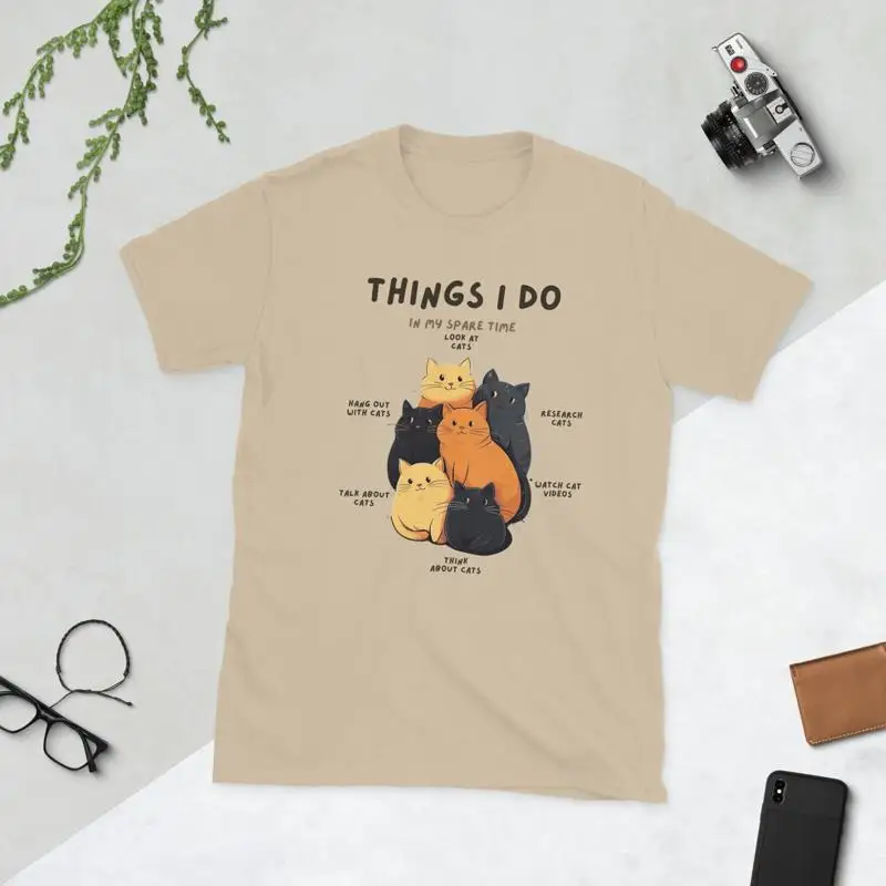 32 Things I Do in My Spare Time Cat T shirt Funny Lover Sand Cute