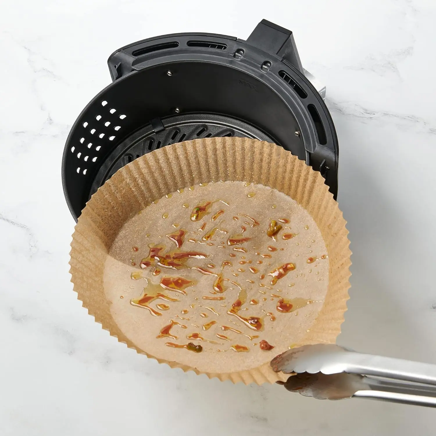 Вкладыши для аэрофритюрниц, неотбеленная бумага с антипригарным покрытием, для аэрофритюрниц на 5 литров, 100 шт.