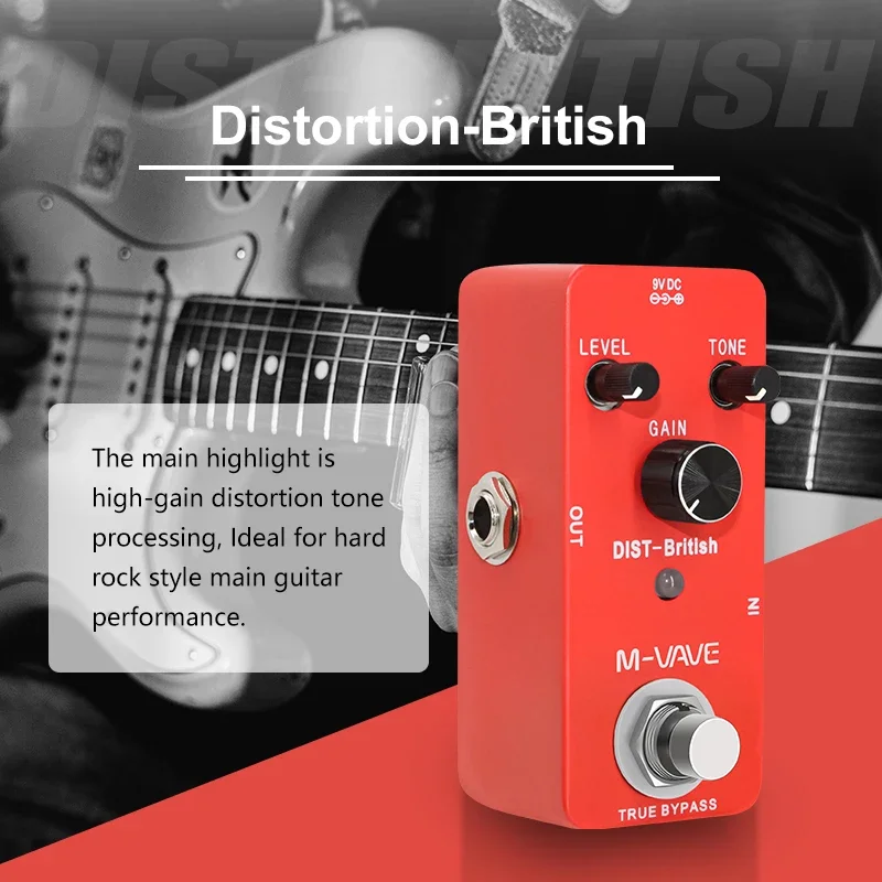 M-VAVE Classic British Distortion Guitar Effect Pedal Based on Classic JCM Amp Distortion True Bypass Guitar Parts & Accessories