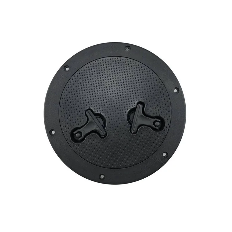 Round Inspection Hatch Cover 8 Inch Black ABS Hatch Cover Twist Screw Out Deck for Boat Yacht Marine Access Hatch Cover